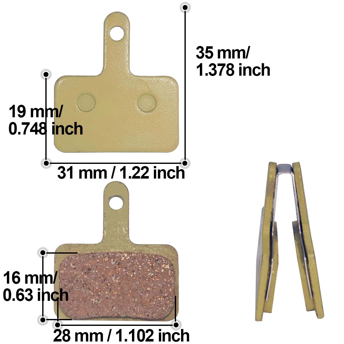 2 Pairs Bicycle Copper Base Metal Disc Brake Pads For V3/T7/T7 PRO Electric Bike